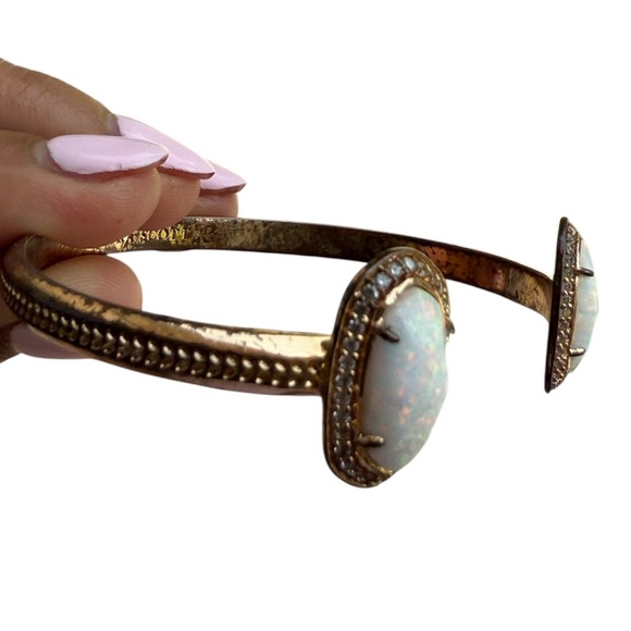 Kendra Scott Elton Cuff Bracelet – Rose Gold & White Kyocera Opal - Picture 3 of 6